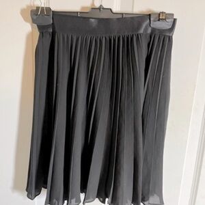Express Mini Skirt Pleated Pull On Elastic Waist Black Lined